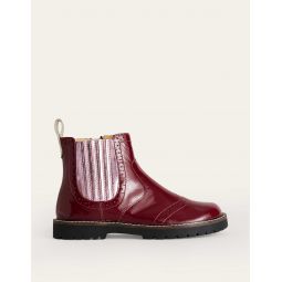 Leather Chelsea Boots - Burgundy Patent