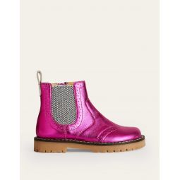 Leather Chelsea Boots - Bright Pink Metallic