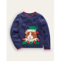 Novelty Sweater - College Navy Guinea Pig