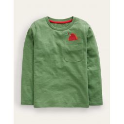 Pocket Logo T-shirt - Safari Green Robin