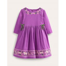 Embroidered Cord Dress - Wisteria Purple Floral