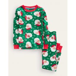 Snug Long John Pyjamas - Veridian Green Christmas