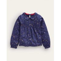 Collared Jersey Top - College Navy Twinkly Star