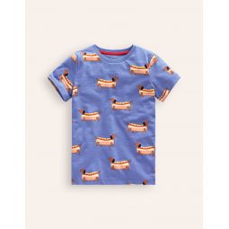 All-over Printed T-Shirt - Surf Blue Hot Dog