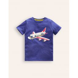 Applique Plane T-shirt - Blue Heron Areoplane