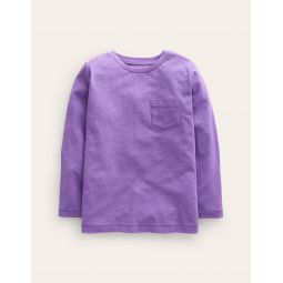 Long-sleeved Washed T-shirt - Crocus Purple