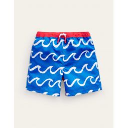 Swim Shorts - Greek Blue Shark Wave