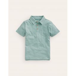 Slubbed-Jersey Polo Shirt - Georgian Blue