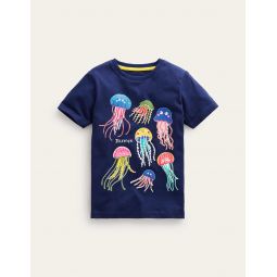Glow-in-the-dark T-shirt - College Navy Jellyfish