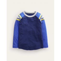 Long Sleeve Raglan T-shirt - College Navy/Dazzling Blue