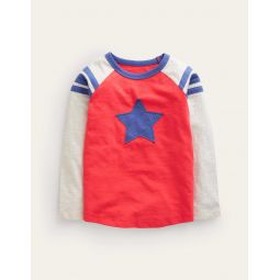 Long Sleeve Raglan T-shirt - Jam Red/Oatmeal Marl Star