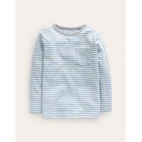 Cosy Brushed Top - Duck Egg Blue/Ivory