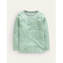 Cosy Brushed Top - Pea Green/Ivory