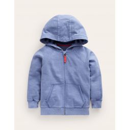 Garment Dye Zip-Through Hoodie - Dusty Blue