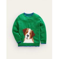 Fun Cosy Sweater - Runner Bean Green Dog