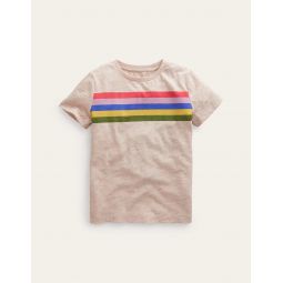 Rainbow Stripe Slub T-shirt - Jam/Blue Stripe