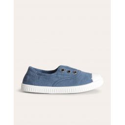 Laceless Canvas Pull-ons - College Navy