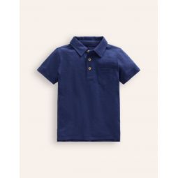 Slubbed-Jersey Polo Shirt - College Navy