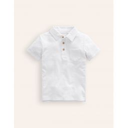 Slubbed-Jersey Polo Shirt - White