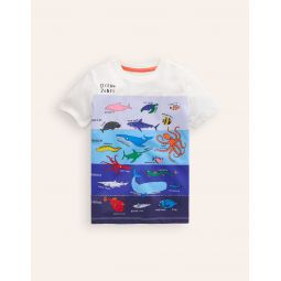 Ocean Zones Printed T-Shirt - Ivory Sea Life