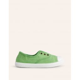 Laceless Canvas Pull-ons - Pea Green