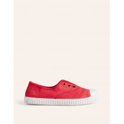 Laceless Canvas Pull-ons - Jam Red