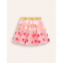 Tulle Mini Skirt - Pink Stars