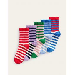 Ribbed Socks 5 Pack - Multi Stripe