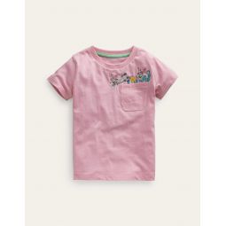 Peeping Pocket T-Shirt - Sweet Pea Pink