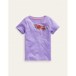 Peeping Pocket T-Shirt - Parma Violet Purple