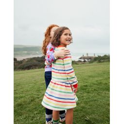 Cosy Printed Sweatshirt Dress - Multi Stripe
