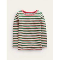 Ribbed Stripe T-Shirt - Pink/Green