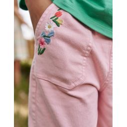 Pull-on Trouser - Provence Dusty Pink Embroidery