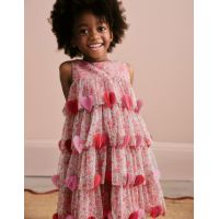 Heart Flutter Party Dress - Pink Flowerbed