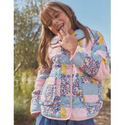 Quilted Collared Jacket - Patchwork Floral