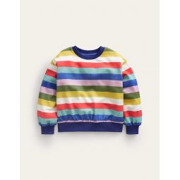 Printed Relaxed Sweatshirt - Multi Stripe