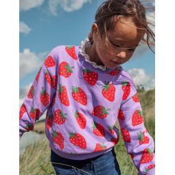 Printed Relaxed Sweatshirt - Parma Violet Strawberries