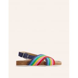 Rainbow Cross Over Sandals - Multi Rainbow