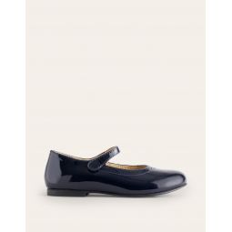 Leather Mary Janes - Navy Patent