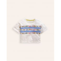 Relaxed T-shirt - Floral Placement Stripe