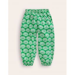 Jersey Harem Pants - Pea Green Seashells