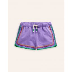 Pom Trim Jersey Shorts - Crocus Purple