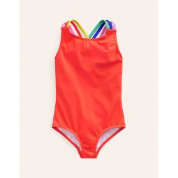 Rainbow Cross-Back Swimsuit - Clementina