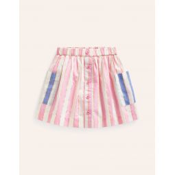 Pull On Twirly Skirt - Pink Lurex Stripe