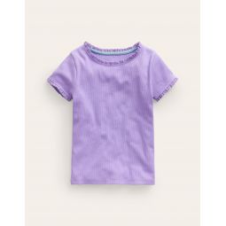 Ribbed Short Sleeve T-Shirt - Parma Violet