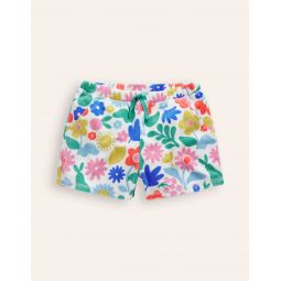 Printed Towelling Shorts - Multi Holiday Stencil