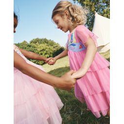 Butterfly Bodice Tulle Dress - Formica Pink Butterfly