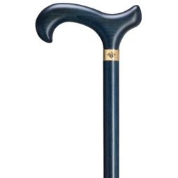 Blue Maple Derby Walking Cane with brass signature ring, 36