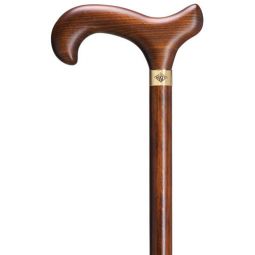 Cherry Mens Derby Walking Cane, Cherry shaft, with brass signature ring 36