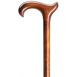 Derby Wood Walking Cane for Men, Extra Wide Ergonomic Handle, Scorched Cherry 42